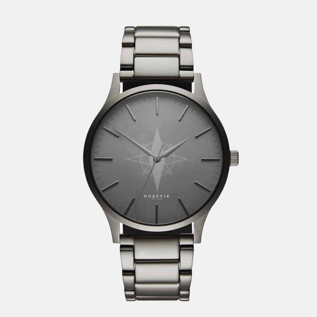 Nordivk watches charcoal stainless steel watch
